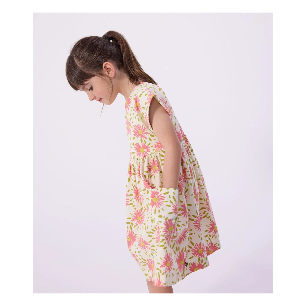 Petit Bateau - Organic Cotton Crepe Floral Dress | Ecru