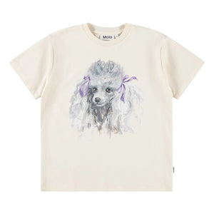Molo - Riley Poodle Organic Cotton T-Shirt | White