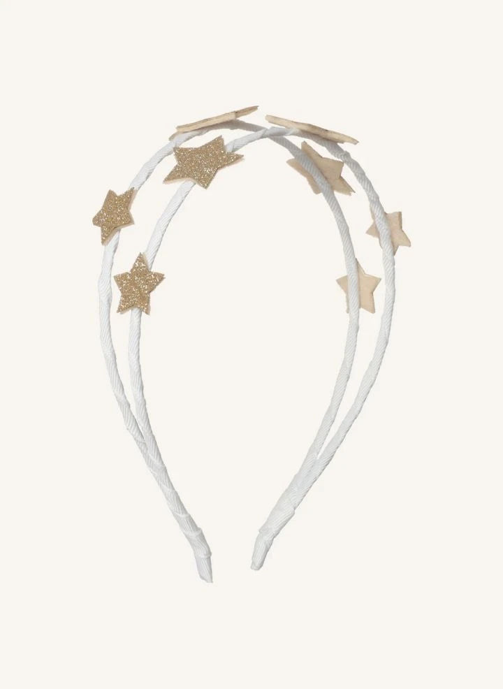 Rockahula Kids - Glitter Stars Double Tiara Headband | White