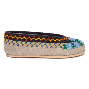 Folkloore - Floral Patterned Wool Slippers - Women's Collection | Cream