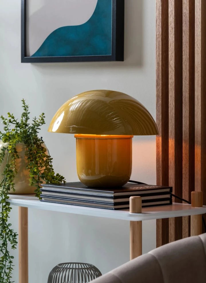 Present Time - Fat Mushroom Table Lamp | Mustard
