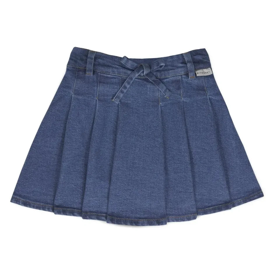 Mipounet - Juliette Pleated Denim Skirt | Blue