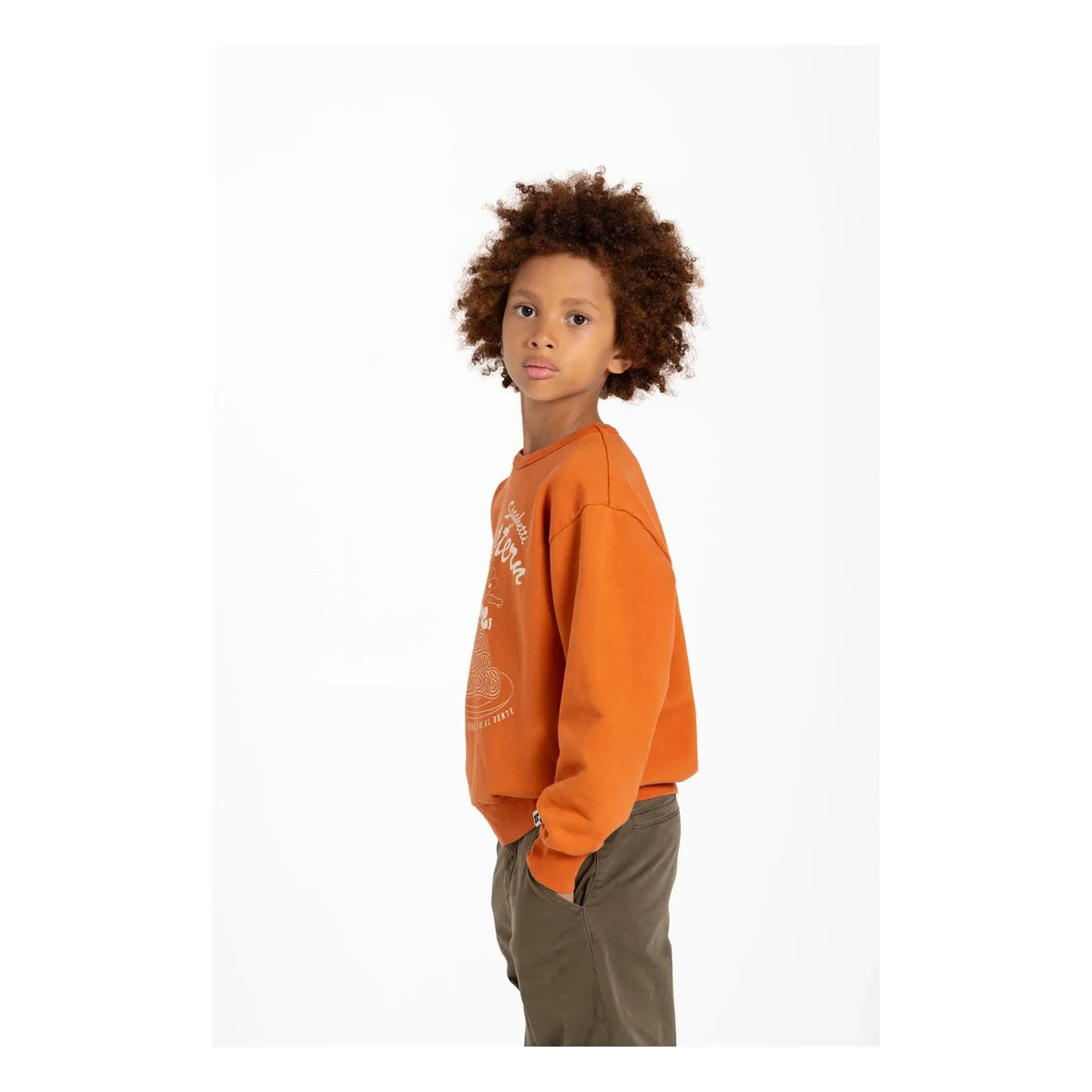 Hundred Pieces - Ryde Spaghetti Organic Cotton Sweatshirt | Burnt Orange