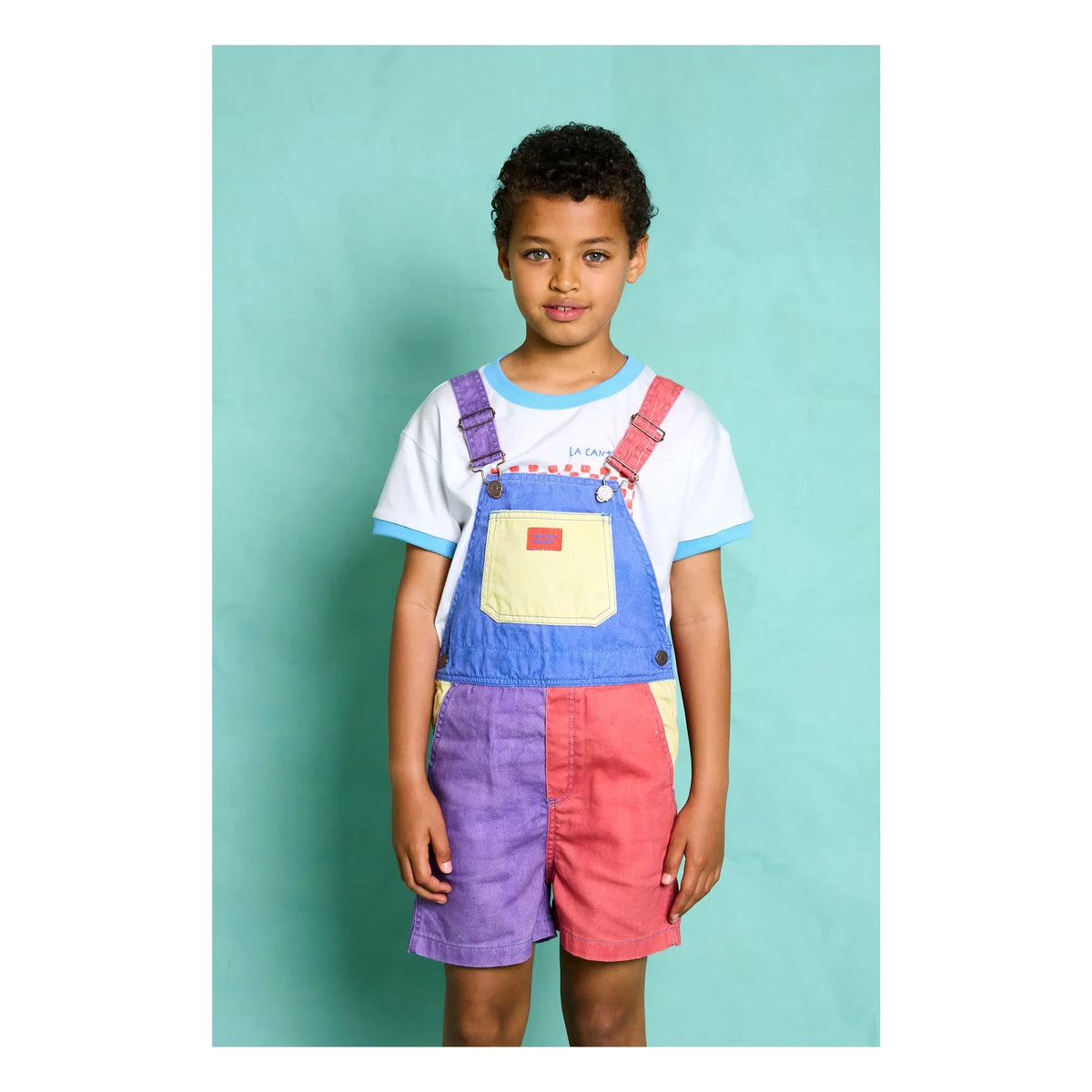 Favorite People - Color Block Mozzarella Short Overalls | Purple