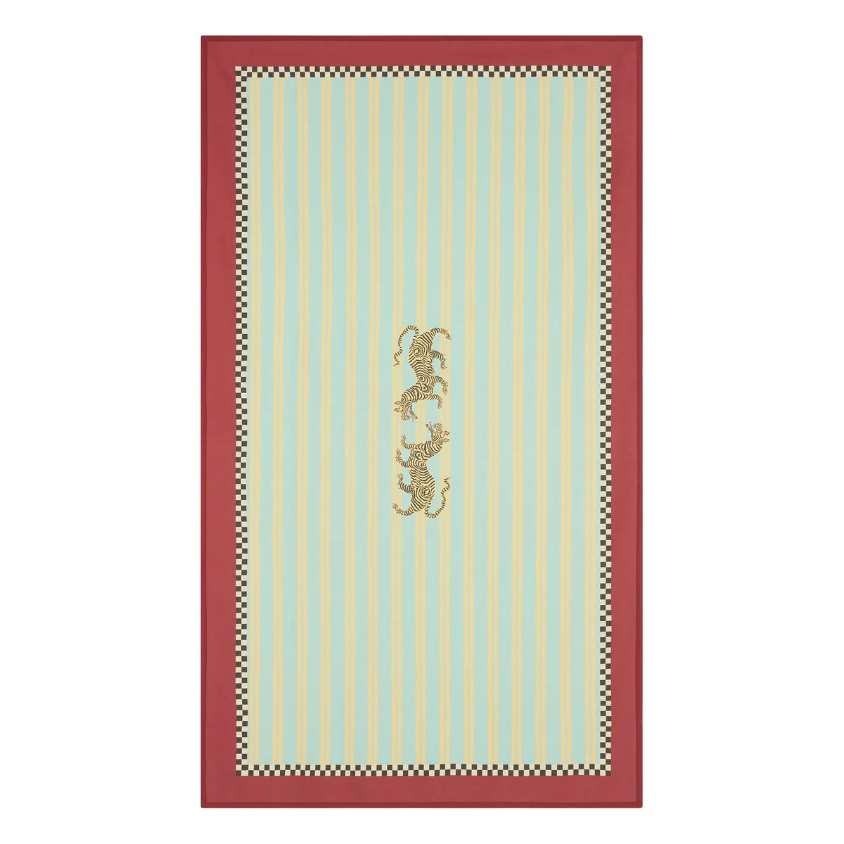 Lisa Corti - Tiger cotton tablecloth, Lisa Corti x The Socialite Family | Turquoise