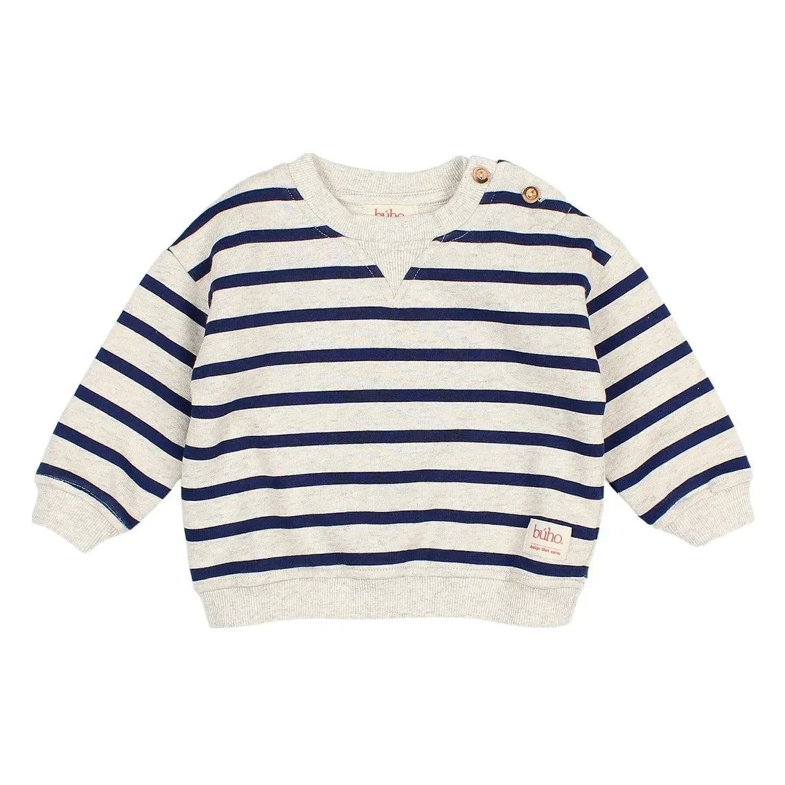Búho - Sailor striped organic cotton sweatshirt | Navy