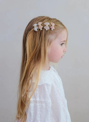Mimi & Lula - Set of 8 Tulle Bow Hair Clips | Light Pink