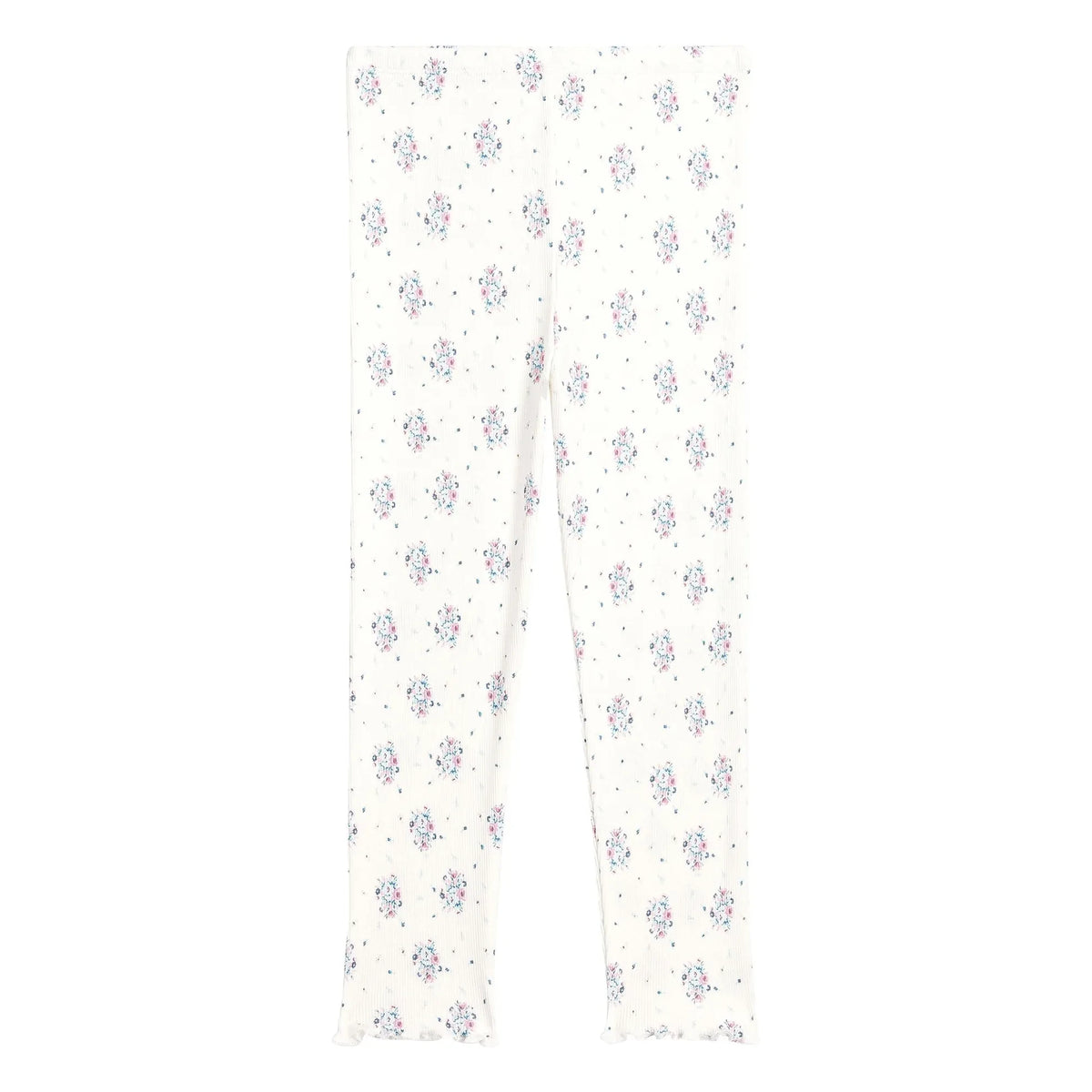 Louise Misha - Anandou Floral Pattern Ribbed Leggings | Cream