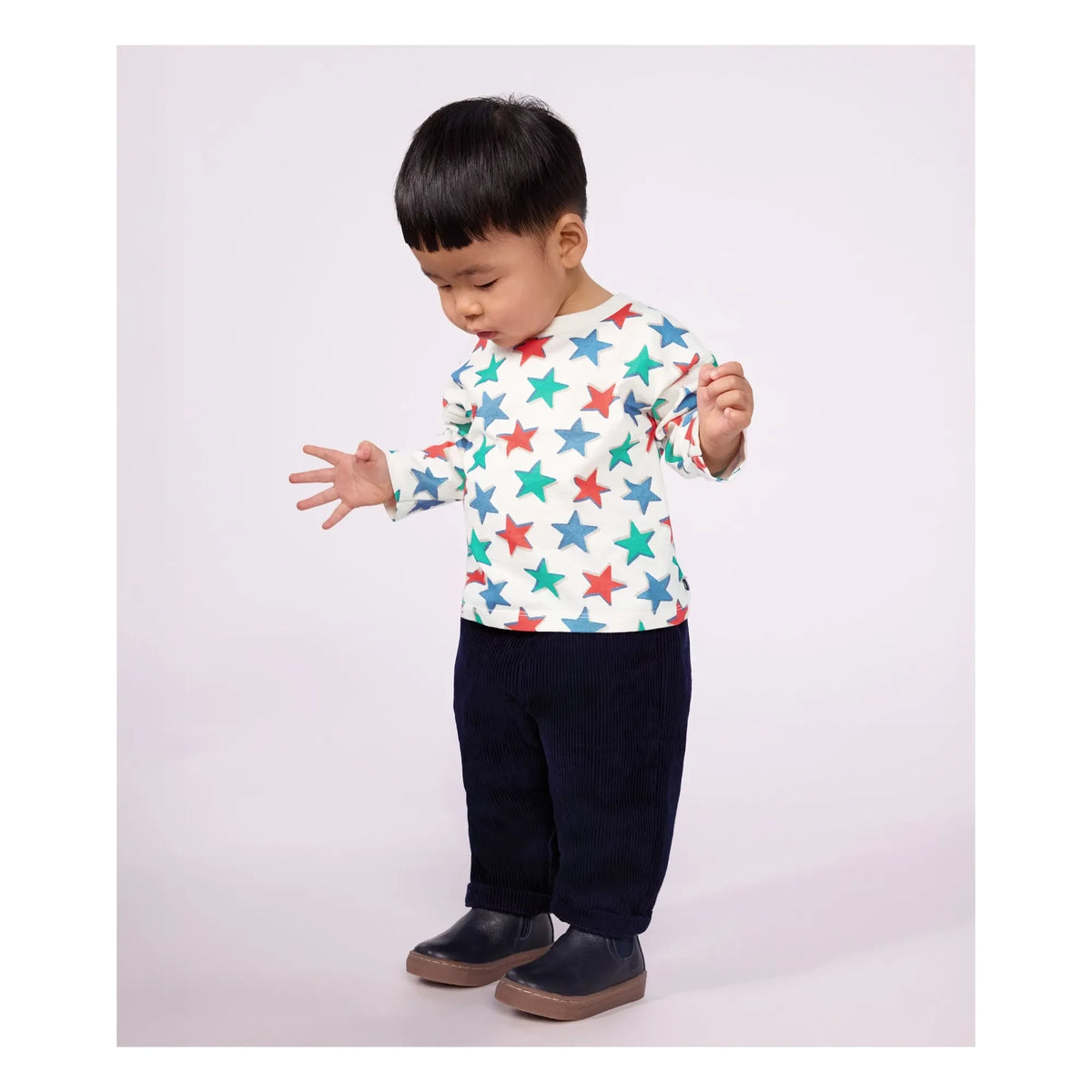 Petit Bateau - Organic cotton fleece pants | Night blue