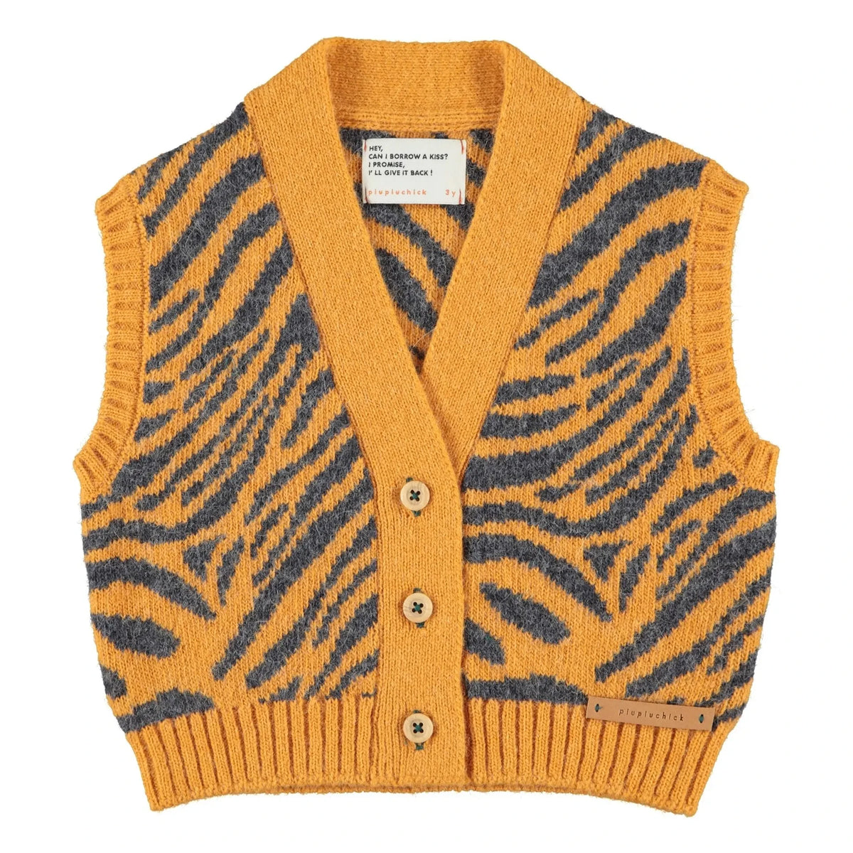 Piupiuchick - Sleeveless Zebra Vest | Orange