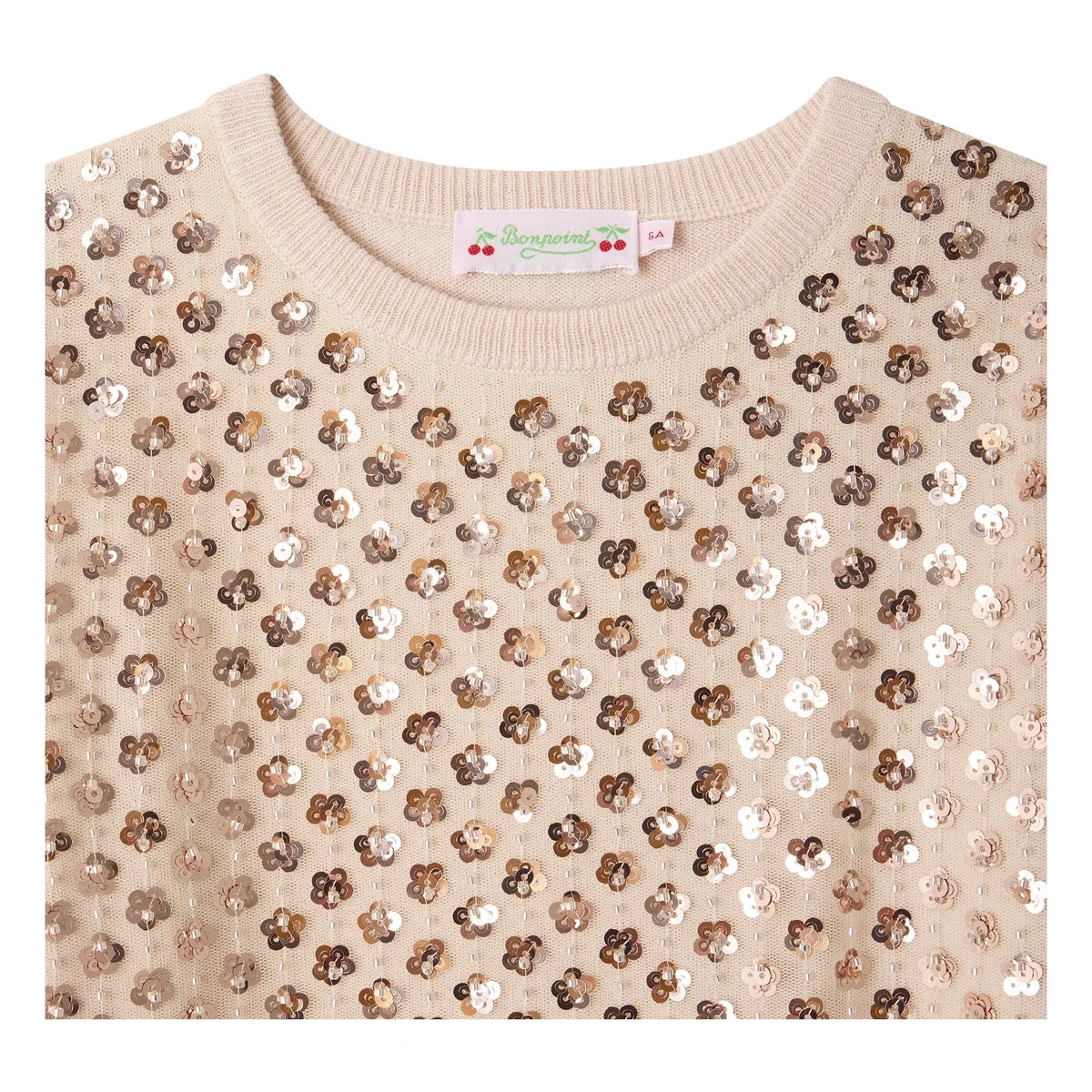 Bonpoint - Marlise Wool Metallic Dress | Pale Pink