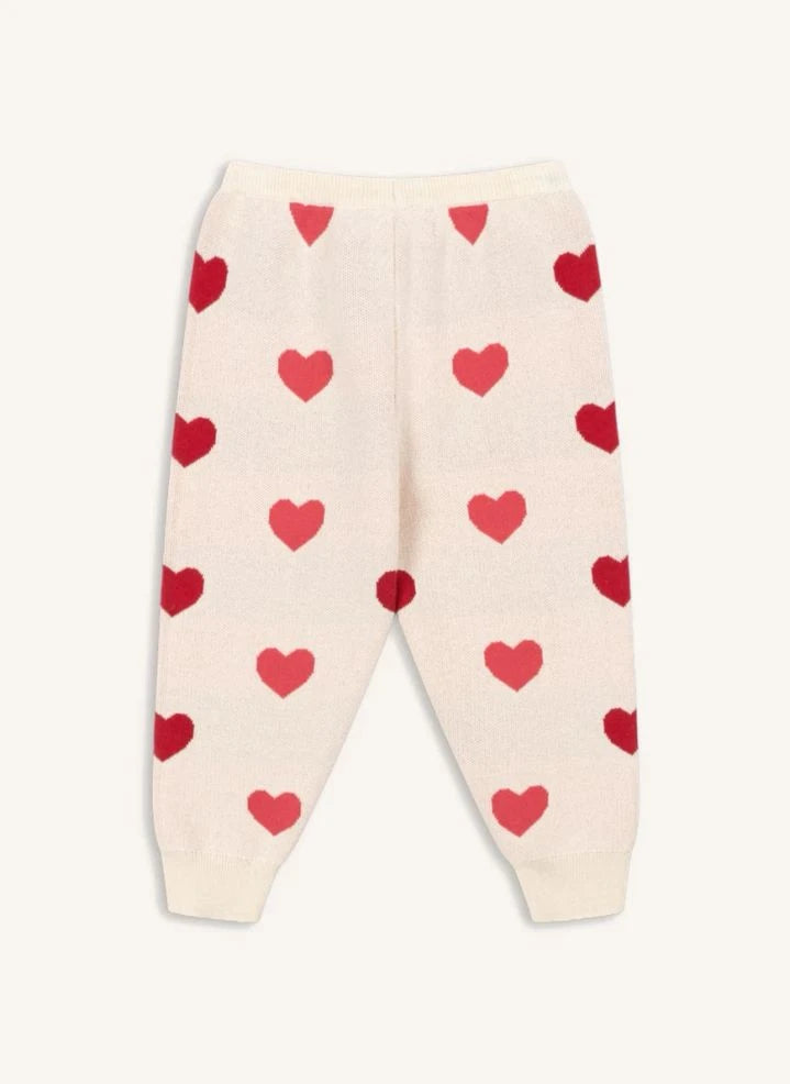 Konges Sløjd - Lapis Hearts Organic Cotton Knit Jogger | Ecru