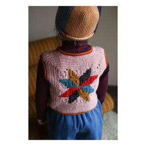 Kalinka - Linden Crochet Sleeveless Merino Wool Vest | Pink