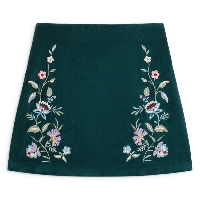 Louise Misha - Maeva Cotton Skirt | Forest Green