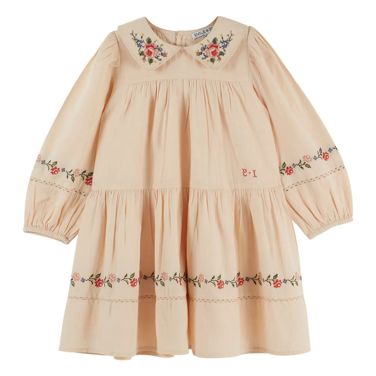 Emile et Ida - Cross Stitch Dress | Beige