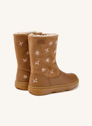 Camper - Floral Suede Boot | Camel