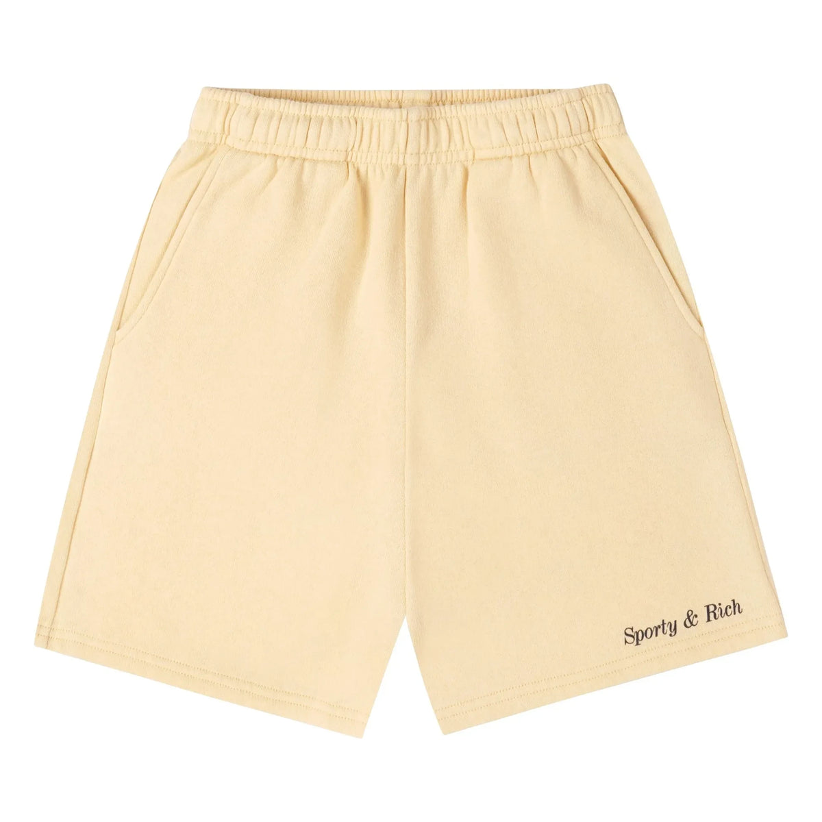 Sporty & Rich - Jogger Classic Logo Shorts | Pale Yellow
