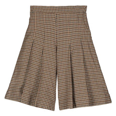 Tangerine - High Waisted Houndstooth Bermuda Shorts | Brown