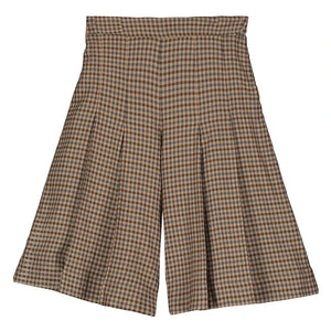 Tangerine - High Waisted Houndstooth Bermuda Shorts | Brown