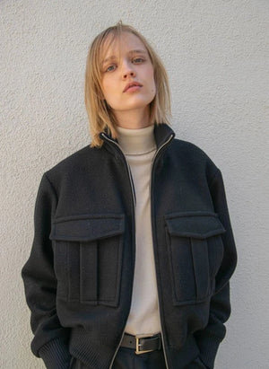 THEAVANT - Recycled Wool Baseball Jacket | Black