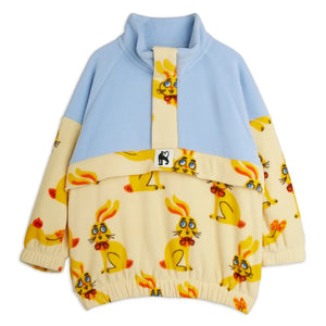 Mini Rodini - Zip Sweat Rabbits Recycled Fiber | Yellow