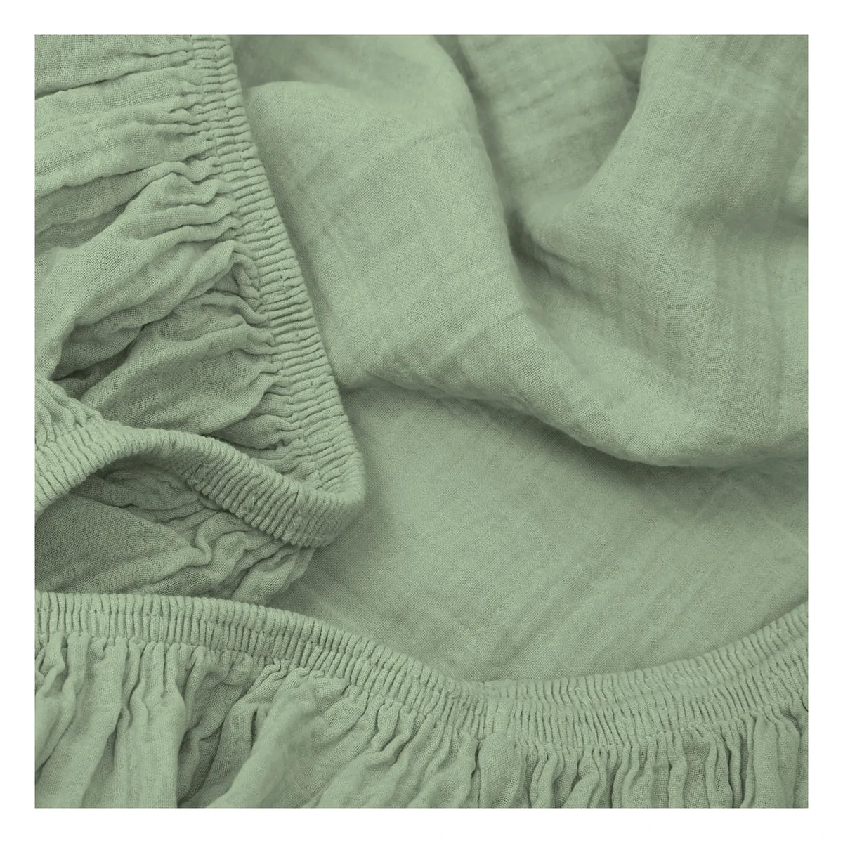 Haomy - Cotton Voile Fitted Sheet | Almond Green