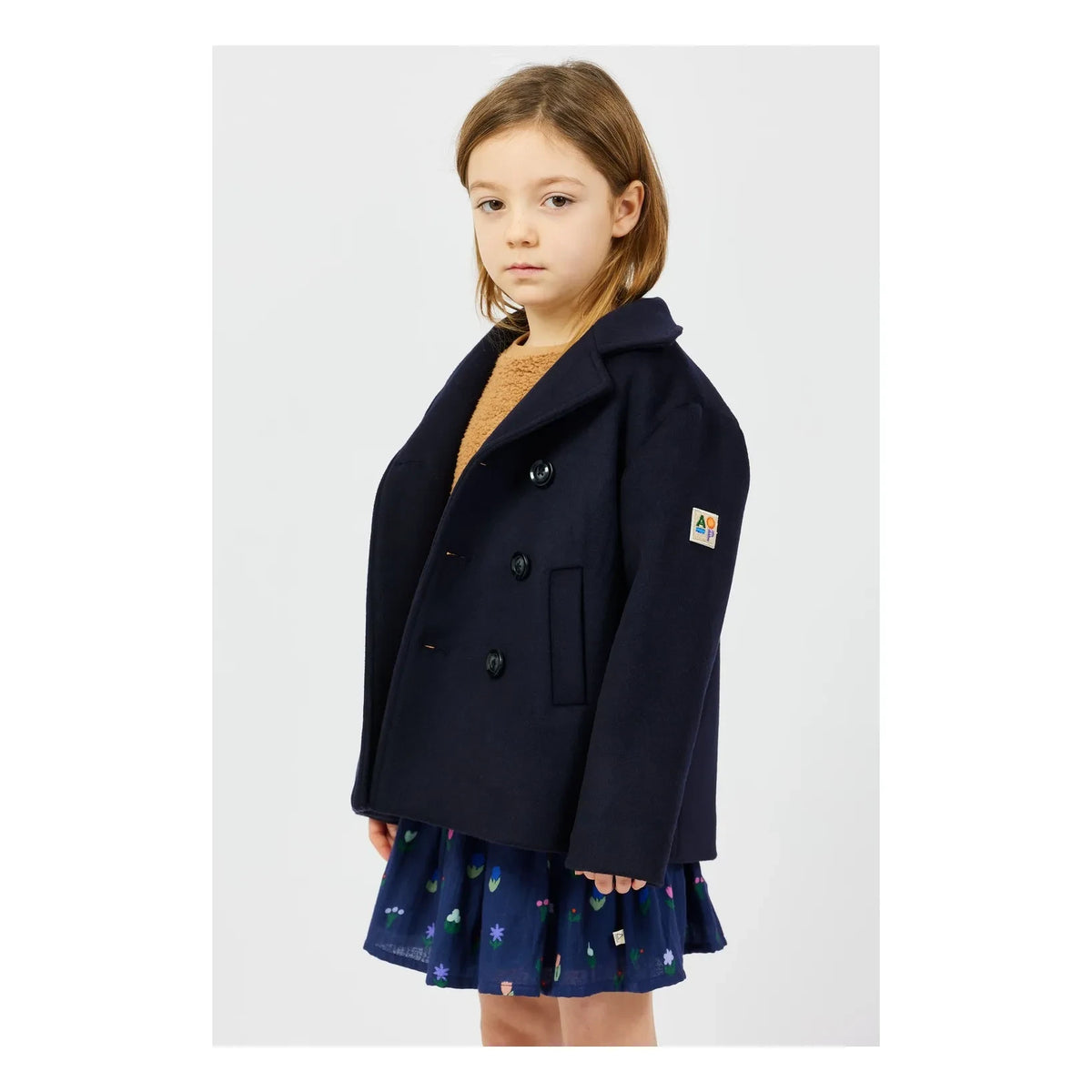 Arsène et Les Pipelettes - Wool Double-Breasted Coat | Navy