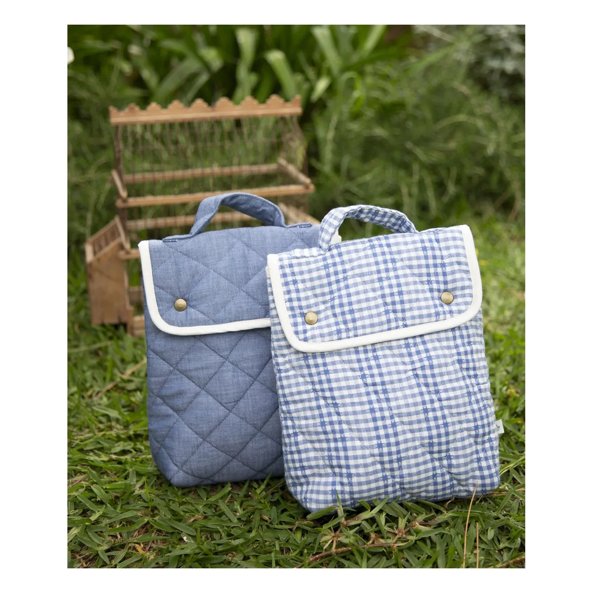 Editions Aimable - Simone snack bag | Blue Vichy Cotton