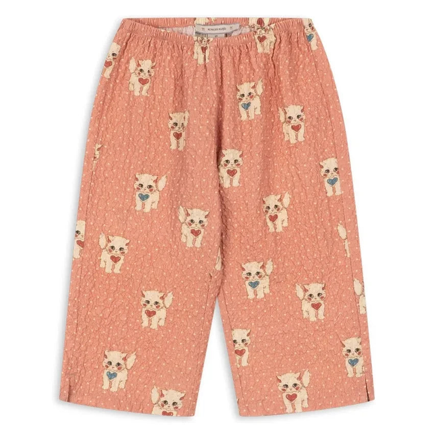 Konges Sløjd - Elin Cats Seersucker Organic Cotton Pants | Pink