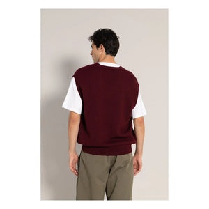 Smallable Man - Baxter Sleeveless Merino Wool Sweater | Burgundy