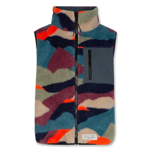 AO76 - Teddy Reversible Sleeveless Jacket | Blue