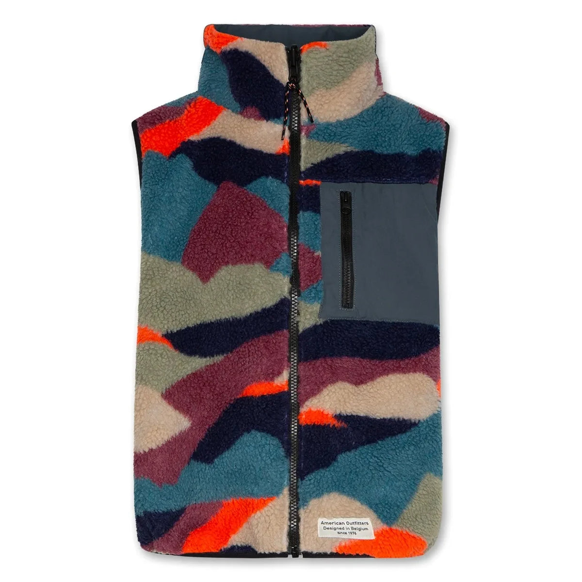 AO76 - Teddy Reversible Sleeveless Jacket | Blue