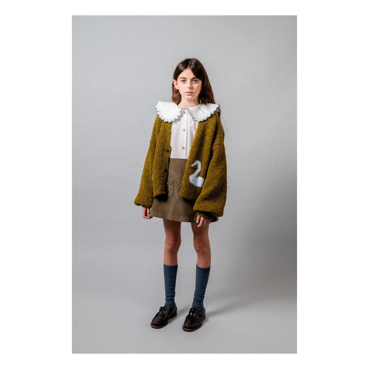 birinit - Odette Cygnes Cardigan | Olive Brown