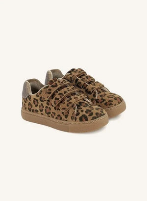 Bonton - Basil Leopard Print Velvet Sneakers | Brown