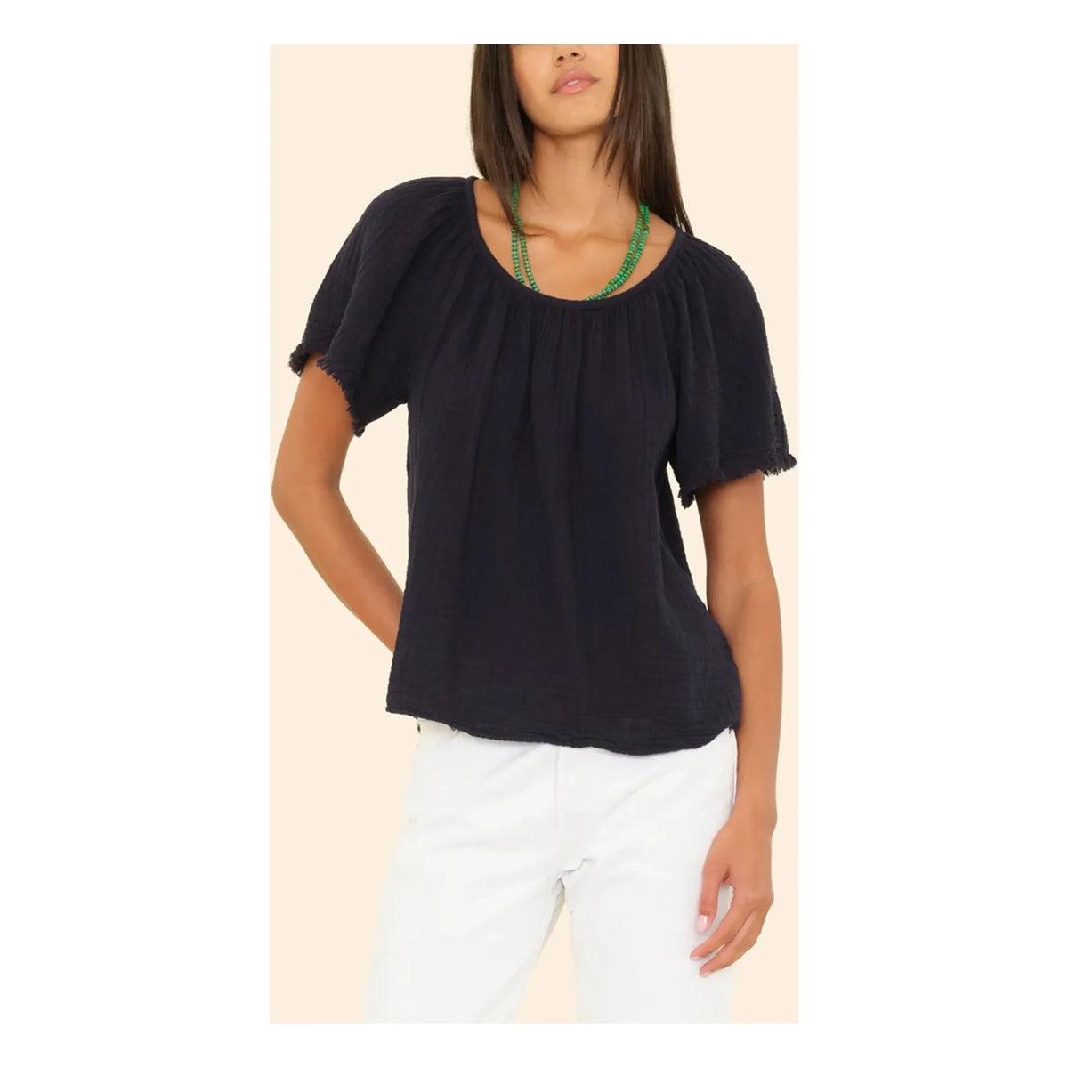 Xirena - Macie Cotton Gauze Top | Midnight Blue
