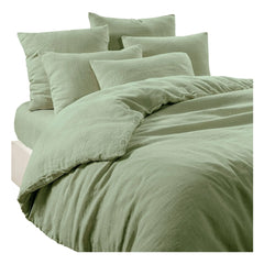 Haomy - Linen Elastic Fitted Sheet Leria | Almond