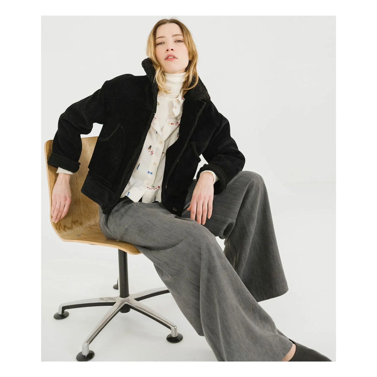 Tinsels - Sheep Velvet Doudou Jacket | Black