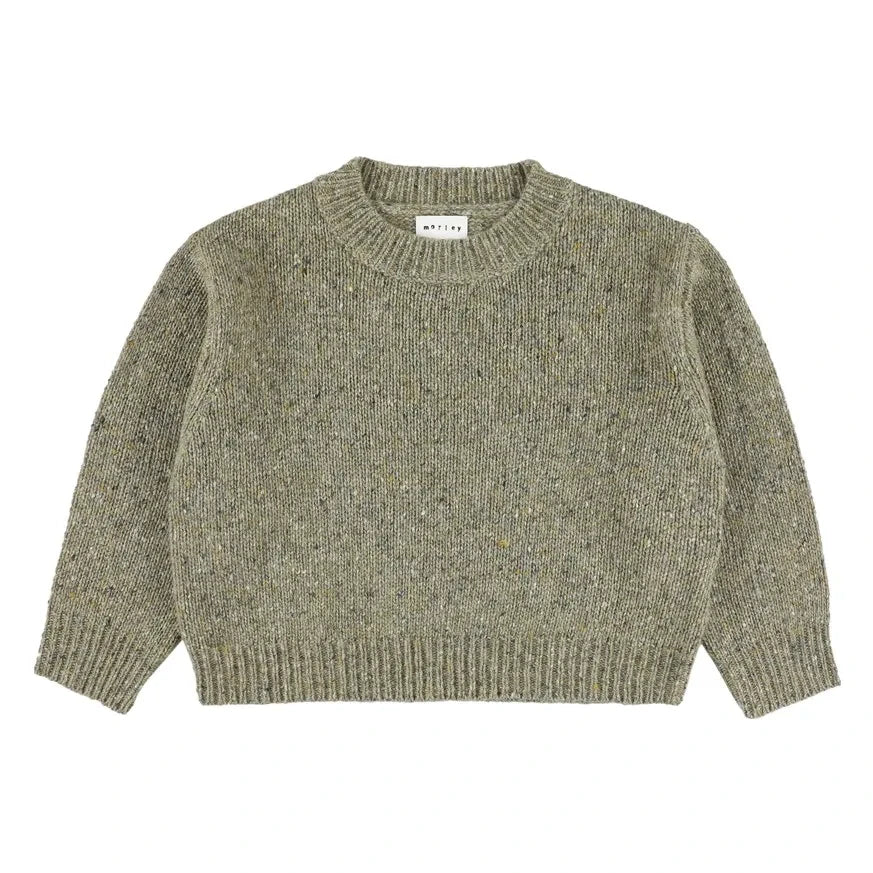 Morley - Zed Merino Wool Marled Sweater | Light Khaki