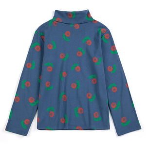 Bobo Choses - Organic cotton floral patterned turtleneck | Navy