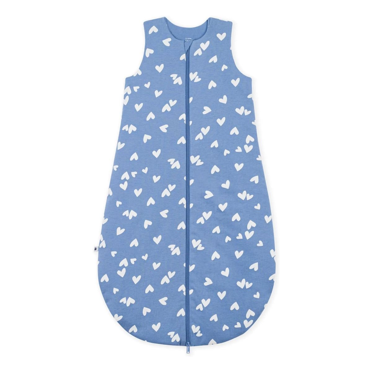 Petit Bateau - Heart Pattern Organic Cotton Sleeping Bag | Blue