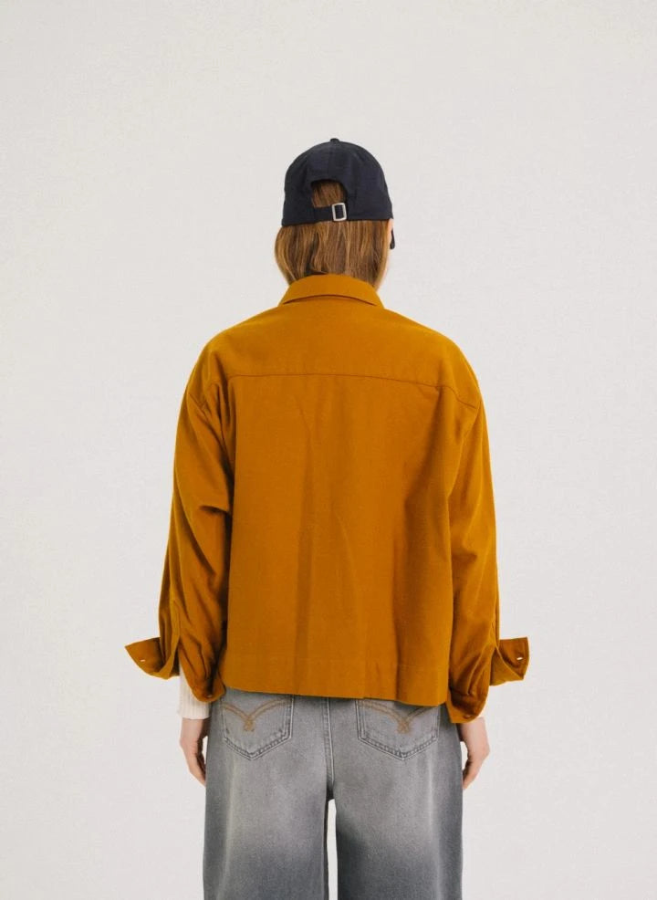 Tinsels - Usk Cotton Overshirt | Yellow Curry color