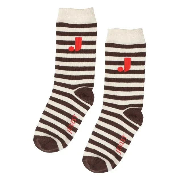 Jenest - J Striped Organic Cotton Socks | White