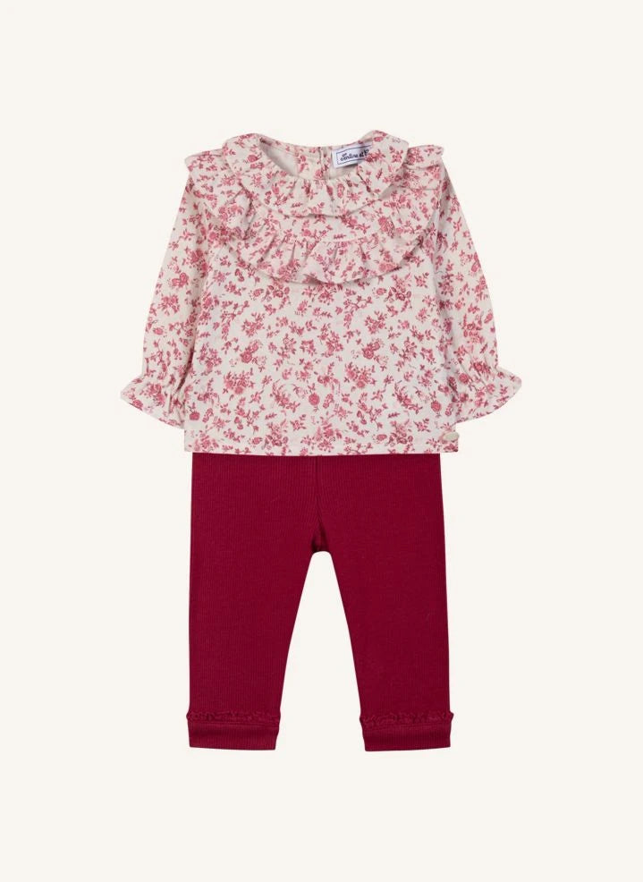 Tartine et Chocolat - Blouse and Leggings Set | Cherry Red