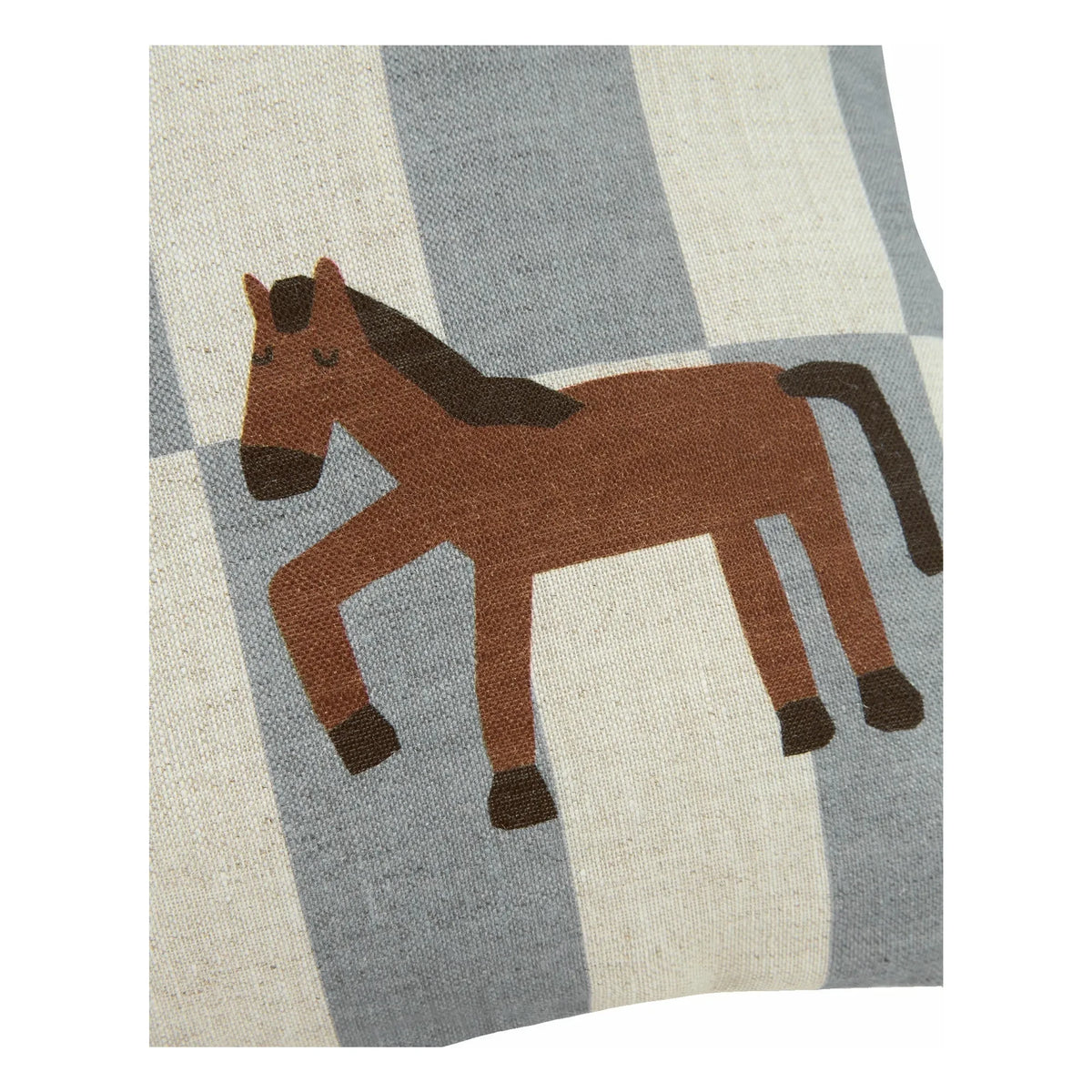 Nobodinoz - Cheval Vibes Rectangular Pillow - French Linen | Blue