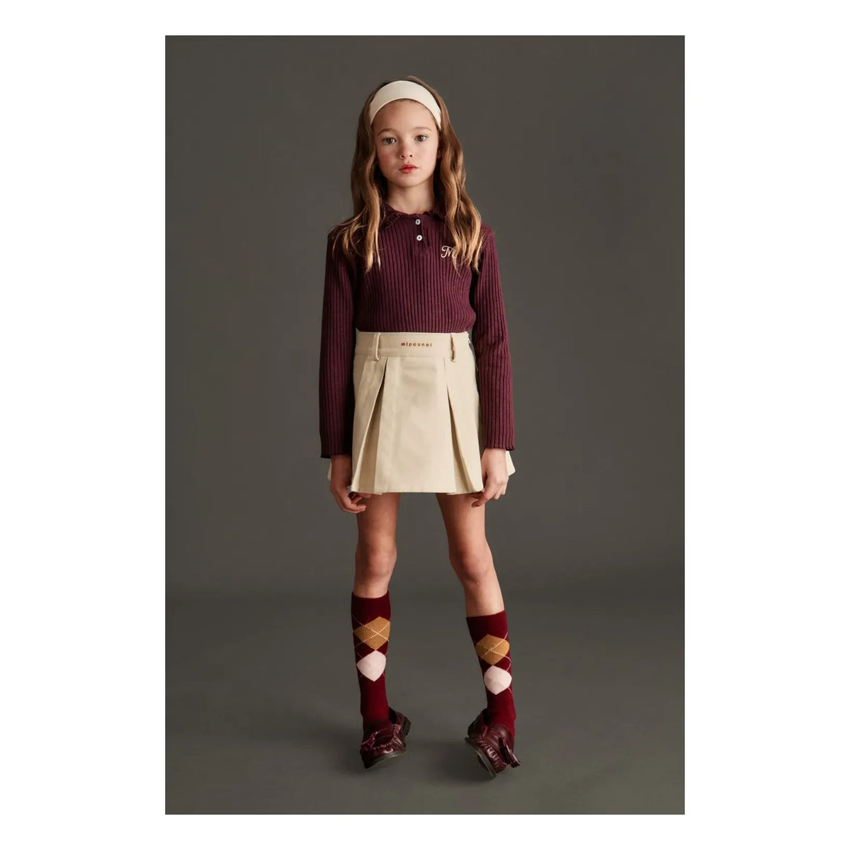 Mipounet - Enrica Organic Cotton Polo T-Shirt | Aubergine
