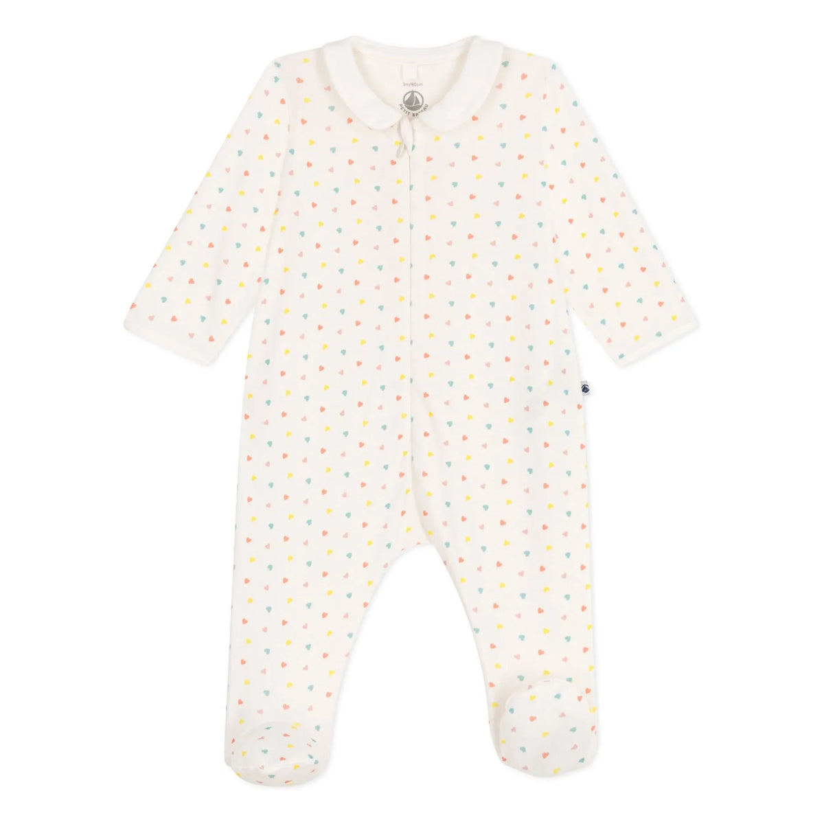 Petit Bateau - Banta Organic Cotton Footed Pajamas | White