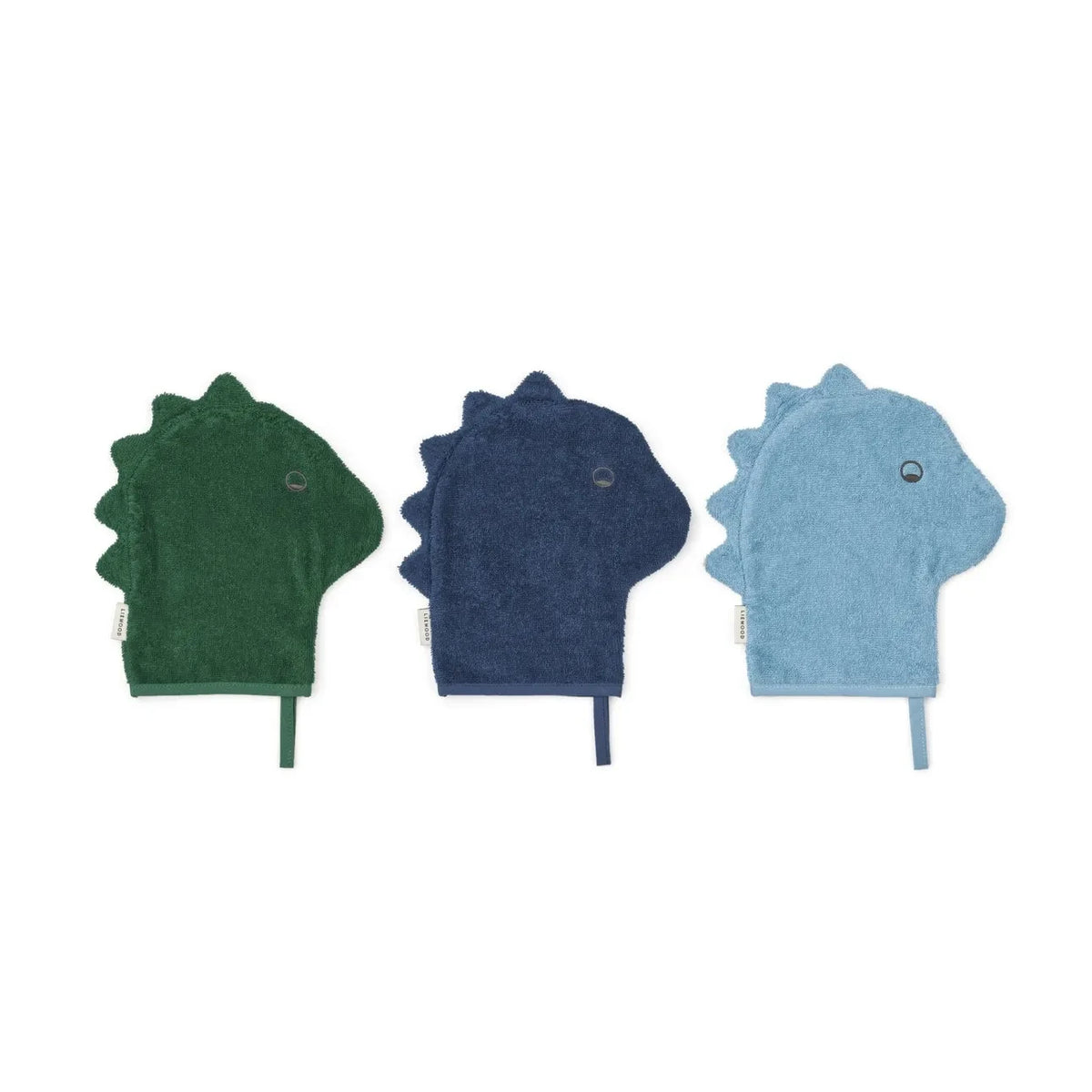Liewood - Sylvester Organic Cotton Washcloths - Set of 3 | Beach Blue Mix