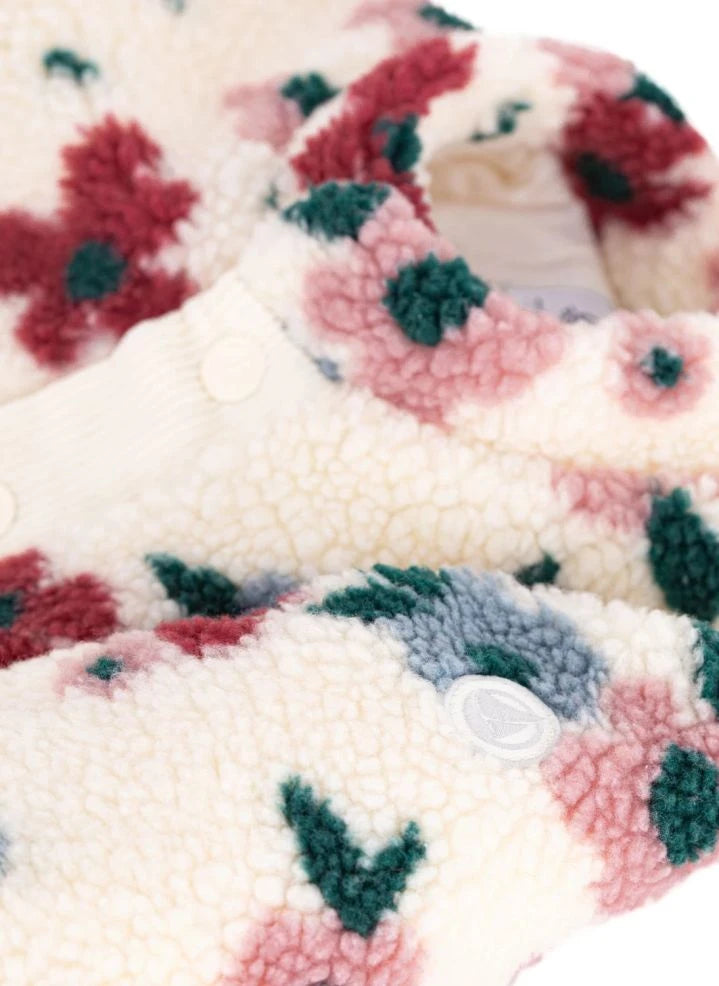 Petit Bateau - Floral Sherpa Baby Coat | Ecru