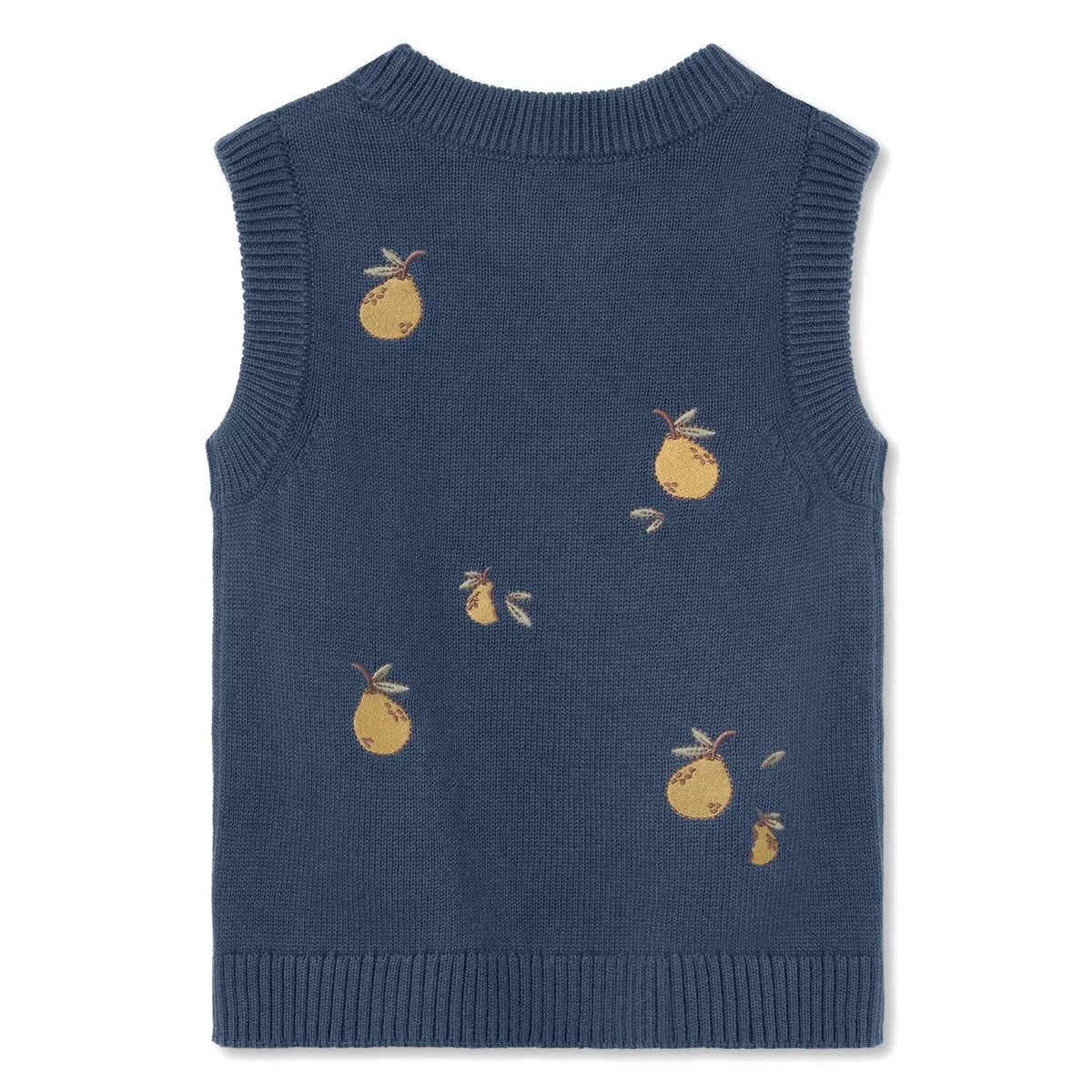 Fliink - Mahdi Mercan Patterned Sleeveless Sweater, Organic Cotton | Navy