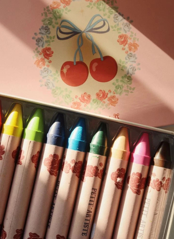 Konges Sløjd - Natural wax crayons - Box of 10 | Pink